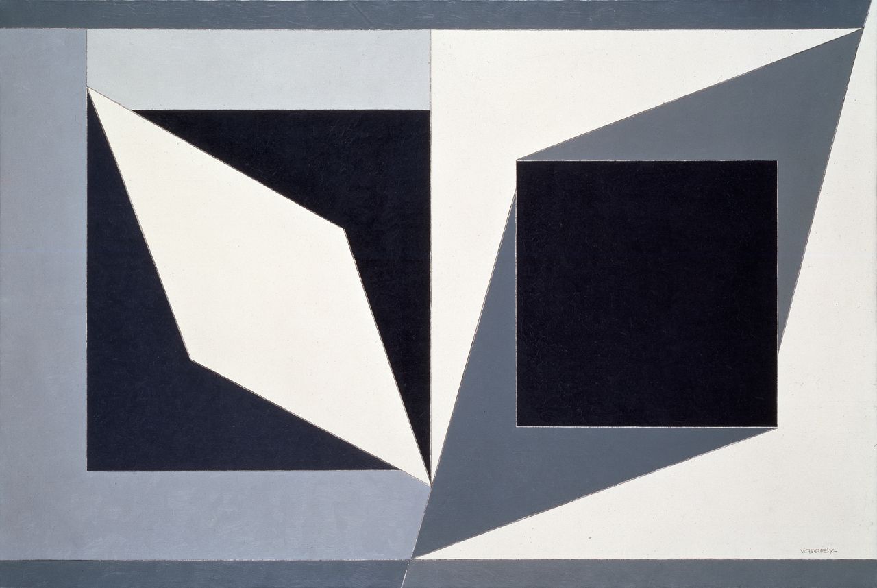 Victor Vasarely Print, Optical Illusion Art, Black and White Poster,  Bauhaus Poster, Circle Poster Art. 
